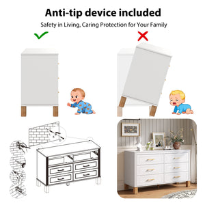 6 Drawer Double Dresser