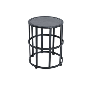Ceramic Tile Side Table with Powder Coated Iron Frame