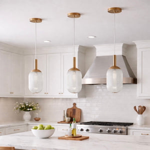 Modern Style Pendant Lamp - Bronze and Clear