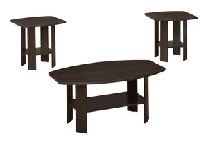 3-Piece Transitional Espresso Table Set for Living Room