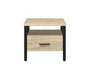 Oak Finish Nightstand with 1 Drawer and 1 Shelf