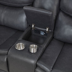 Salerno - Upholstered Power Reclining Sectional Sofa - Dark Gray