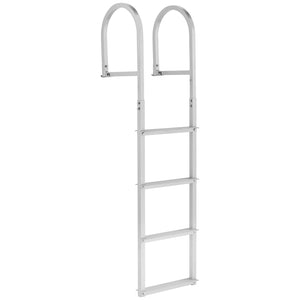 Removable Dock Ladder, 4 Steps, Aluminum Alloy Pontoon Boat Swim Ladder