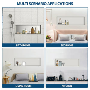 Stainless Steel Shower Niche With Seamless Design For Bathroom Storage