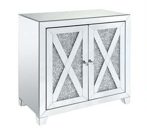 Noralie Mirrored & Faux Diamonds Console Cabinet