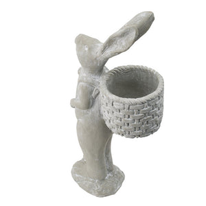8.5x5.5x19.5" Tall Cement Rabbit Planter