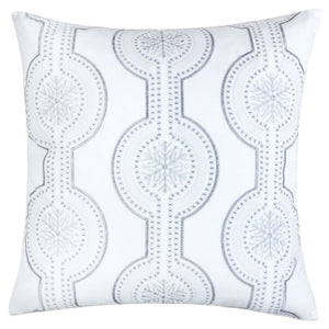 White Holiday Embroidered Velvet Throw Pillow with Insert 20x20 Set of 2