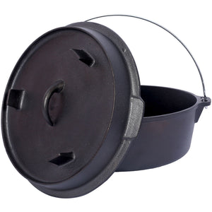 Pre-Seasoned Cast Dutch Oven with Skillet Lid and Pot Rack