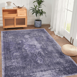 Maval Anthracite Washable Area Rug 6x9