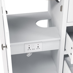 Double Sink Bathroom Vanity With Countertop, 2 Ceramic Sinks, 6 Drawers