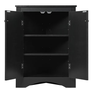 Triangle Bathroom Storage Cabinet With Adjustable Shelves, Freestanding Floor Cabinet For Home Kitchen
