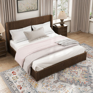 Platform Bed Frame With Headboard, Floor Standing Design