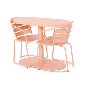 3 Piece Elegant Outdoor Bistro Set With 2 Chairs And Oval Table