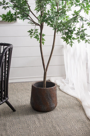 12.6x12.6x11.8" Cement Planter Small, Indoor Outdoor Garden Functional Decor