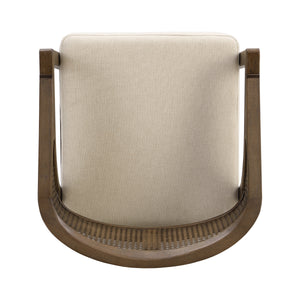 Wooden Frame Counter Stool with Rattan Back - Set of 2