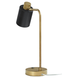 Dharma - Adjustable Table Lamp With Shade - Antique Brass