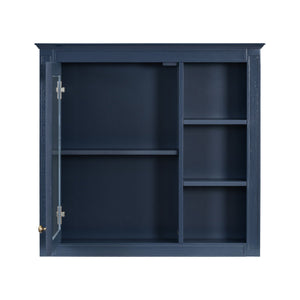 Bathroom Vanity With Medicine Cabinet, Royal Mirror Cabinet, Modern Bathroom Storage Cabinet With 2 Soft Closing Doors And 4 Drawers