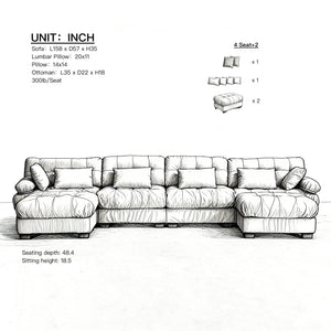 U Shaped Couch Modular Sectional Sofa