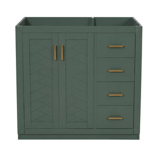 Retro Style Bathroom Vanity, 3 Drawers & Soft Closing Doors