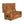 Solid Wood Buffalo Hide Oak-ish Storage Trunk, Leather Upholstered