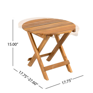 Outdoor Recliner Side Table Set with Acacia Wood and Adjustable Chaise Lounge
