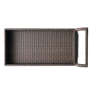 Resin Wicker Bar Cart With Metal Frame - Brown