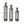 Modern Droplet Shaped Floor Vase Set, Glazed Metal Decorative Vases 3 Piece Home Accent For Living Room - Gold / White