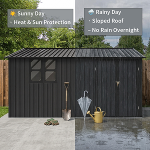 12x10 ft Metal Garden Shed Outdoor Storage