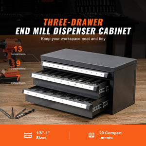 End Mill Dispenser Cabinet, Three-Drawer Organizer for End Mill Storage