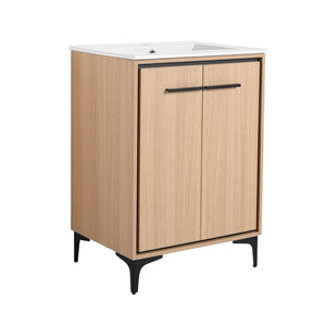 Modern Bathroom Vanity Base with Basin and Storage Cabinet