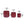 3 Pieces Ceramic Flowerpot Set, Bean Paste Red