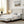 Modern Upholstered Platform Bed With Wave Shaped Headboard