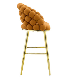 Bubble, Ball Chain Tufted Bar Chairs For Kitchen Island & Home Bar (Set of 2)