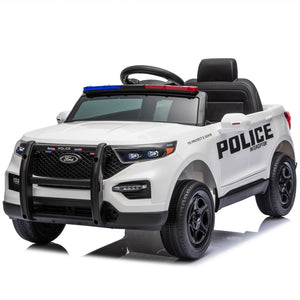 Licensed Ford Police 12V Ride-On Truck with Parental Remote Control