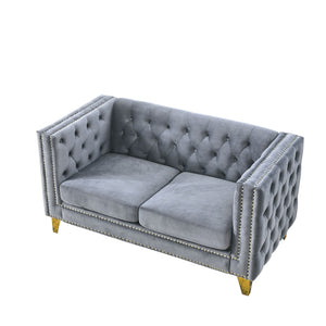 Upholstered Couch Sofa With Button Tufting For Living Room