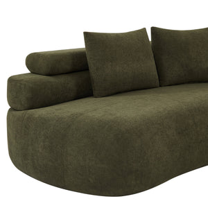 122" Curved Sectional Sofa (Olive Green)