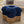 Ellen - Upholstered Clover Ottoman With Gold Bullion Fringe - Navy Blue