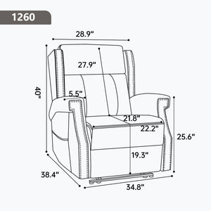 Manual Recliner Chair  With Heavy Duty Motion Mechanism, 8 Vibrating Nodes And 3 Massage Modes For Living Room