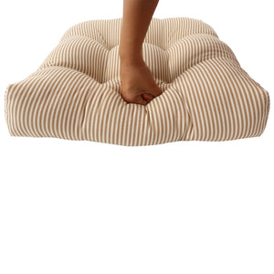 Outdoor Chair Cushions Set of 2 - Beige Striped