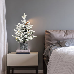 6.5FT Flocked Christmas Tree with Pot Base