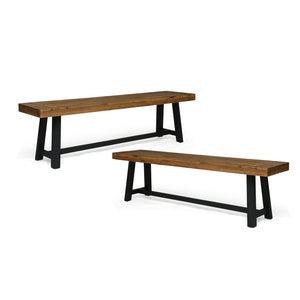 Cloud Outdoor Bench With Acacia Wood Frame and Slat Panel Design