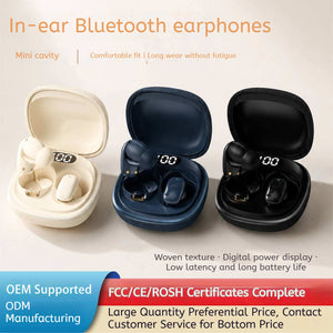 KP-226 Best-selling Bluetooth Earbuds Fabric-wrapped Mini In-ear Design With Digital Battery Display Low Latency And Ultra-long Battery Life In Stock
