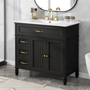 Bathroom Vanity With Sink, Freestanding Cabinet & Drawers
