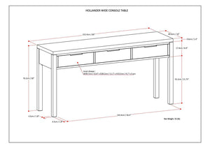 Hollander - Wide Console Table
