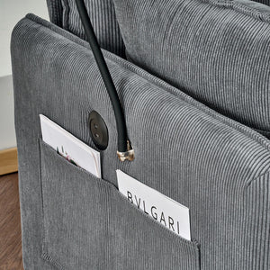 Comfy Oversized Chaise Lounge Chair With Ottoman And Storage