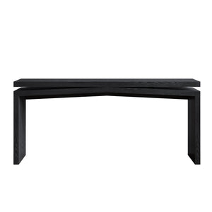 65-Inch Rustic Solid Wood Veneer Console Table