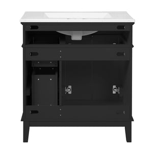 Modern Bathroom Vanity With Sink, Storage Cabinet, Soft Close Doors, Deep & Standard Drawers