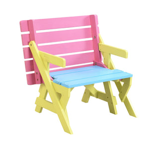 Kids Multi-Functional Arm Chair, Table With 2 Benches All-In-One Set