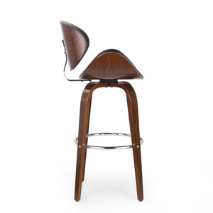 Lumos Mid Century Modern Upholstered Swivel Barstool