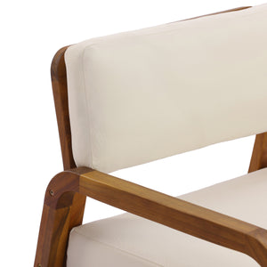 Outdoor Acacia Wood Armchair with Weather-Resistant Cushions